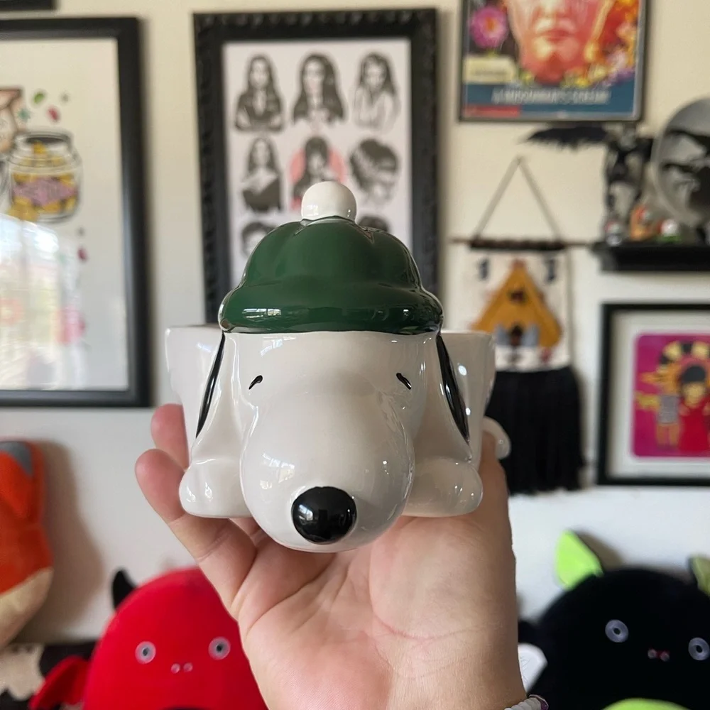 Rae Dunn Christmas Snoopy Fa La La medium Pet Bowl